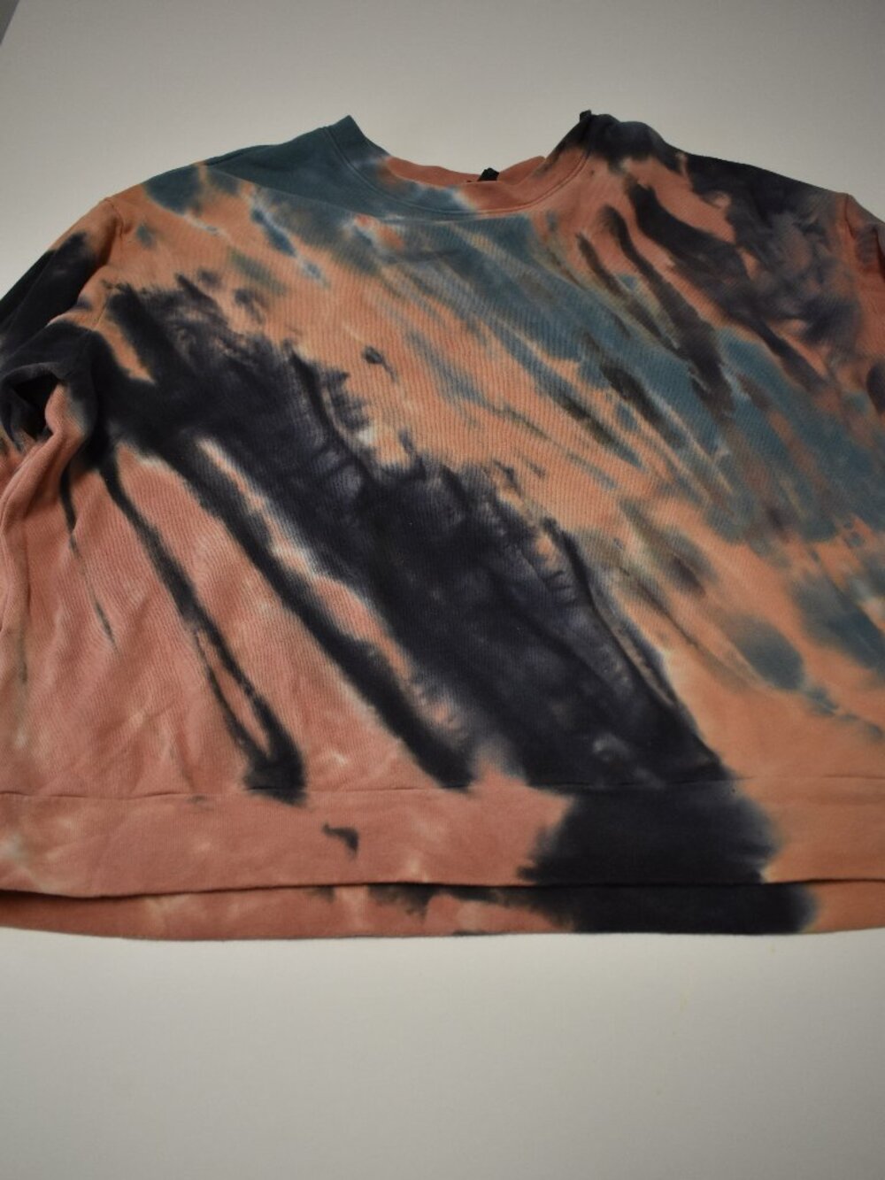 Wild Fable Women’s XL Tie Dye Pullover Sweatshirt Rust Blue Black Oversized
